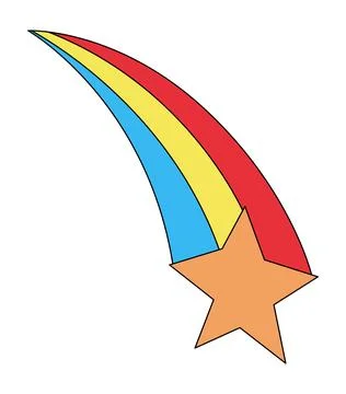 Rainbow and star isolated on white background Stock Illustration