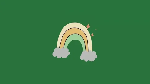 Rainbow and star on top it wallpapers in the middle motion design 動画素材 336237163