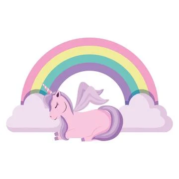 Rainbow and unicorns design Ilustração Stock