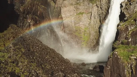 Rainbow and Waterfall Stock Footage 124289379