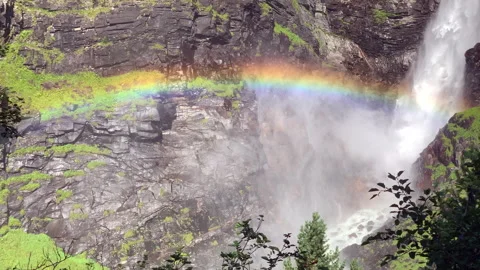 Rainbow and waterfall Video stock 263908325