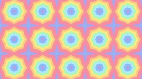 Rainbow animated geometric mosaic in seamless loop motion graphics background Stock Footage 150360734