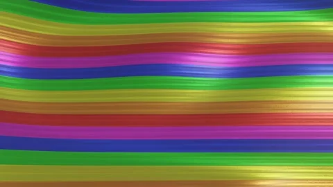 The rainbow animated surface is deformed by waves. looped background. 3d render Stock Footage 152575995