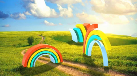 Rainbow animation Stockbeeldmateriaal 33898005