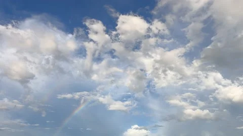 Rainbow appear n disappear before thunderstorm or hurricane Stock-Footage 154649270