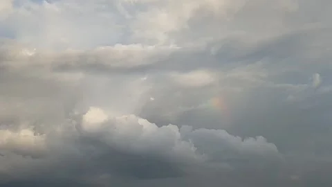 Rainbow Appears Faintly Clouds 스톡 동영상 320095478