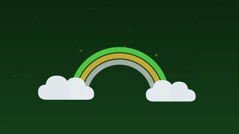 Rainbow arc drawing clouds sky spring weather loop Stock Footage 342612424