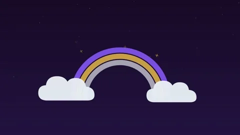 Rainbow arc drawing clouds sky grape weather loop Stock Footage 342612444