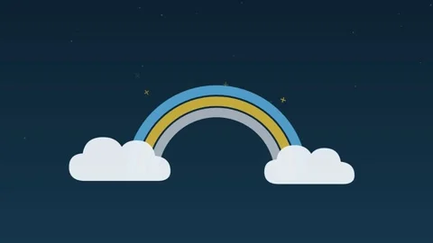 Rainbow arc drawing clouds sky glacier weather loop Stock Footage 342612446