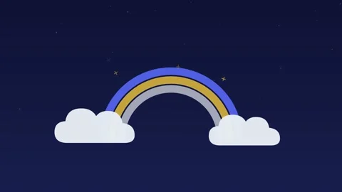 Rainbow arc drawing clouds sky indigo weather loop Stock Footage 342612454