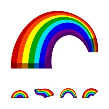 Rainbow arc graphic element with colorful strip spectrum Stock Illustration