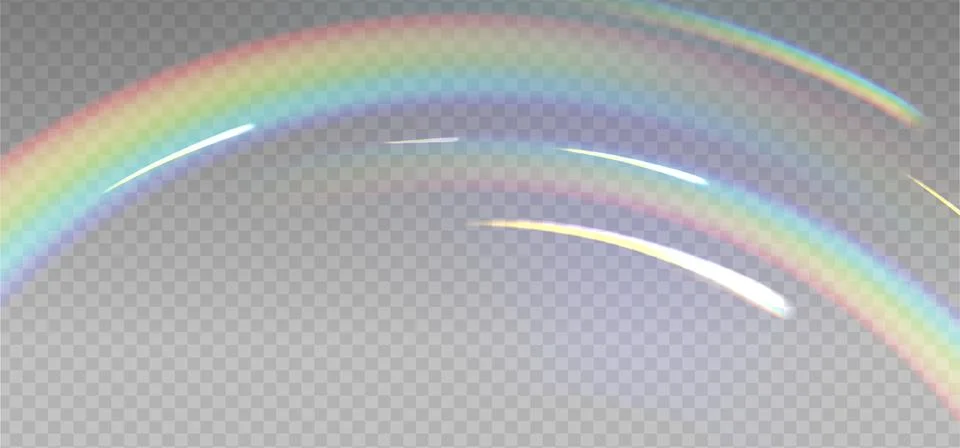 Rainbow arc highlights on a light checkered background. Glare or reflection Stock Illustration