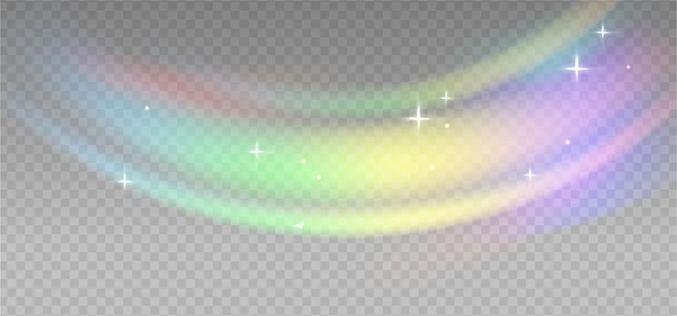 Rainbow arc highlights on a light checkered background. Glare or reflection Stock Illustration