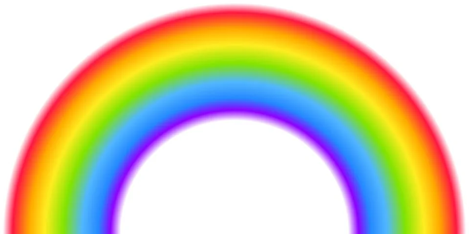 Rainbow arc shape, half circle, bright spectrum colors, colorful striped patt Stock Illustration