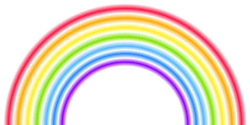 Rainbow arc shape, half circle, bright spectrum colors, colorful striped patt Stock Illustration
