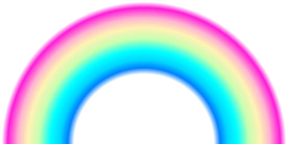 Rainbow arc shape, half circle, bright spectrum colors, colorful striped patt Stock Illustration