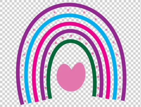 Rainbow Arch With Internal Heart And Geometric Stock Illustration