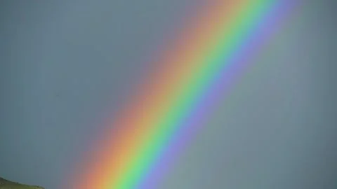 Rainbow arches across open landscape - Quiet Landscape and Spectrum Rainbow Vídeos de archivo 339826242
