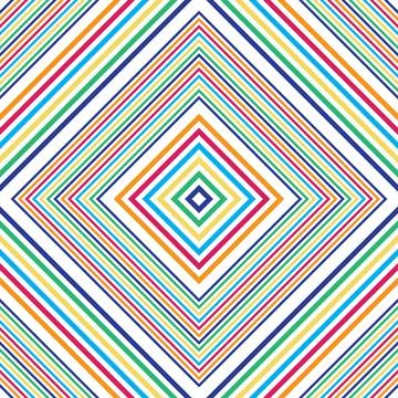 Rainbow Argyle Diagonal Stripes seamless pattern Stock Illustration