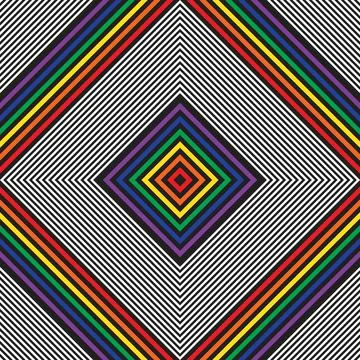 Rainbow Argyle Diagonal Stripes seamless pattern Stock Illustration