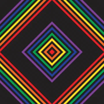 Rainbow Argyle Diagonal Stripes seamless pattern Stock Illustration