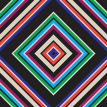 Rainbow Argyle Diagonal Stripes seamless pattern Stock Illustration