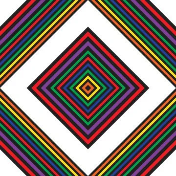 Rainbow Argyle Diagonal Stripes seamless pattern Stock Illustration