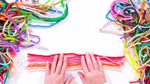 Rainbow Array of Clay Bead Strands Fotos de archivo