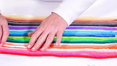 Rainbow Array of Clay Bead Strands Stock Photos