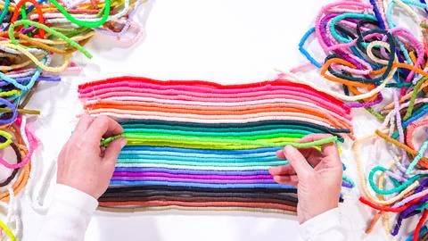 Rainbow Array of Clay Bead Strands Fotos de archivo