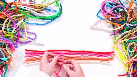 Rainbow Array of Clay Bead Strands Fotos de archivo