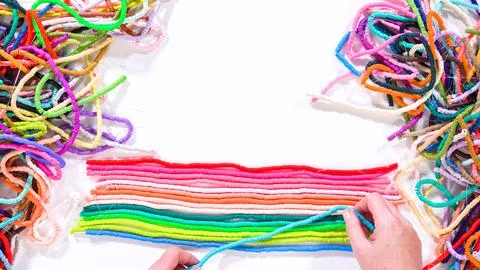 Rainbow Array of Clay Bead Strands 写真素材