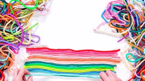 Rainbow Array of Clay Bead Strands Fotos de archivo