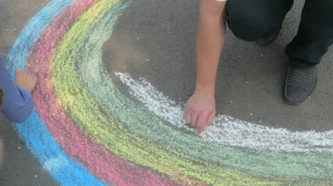 Rainbow on asphalt Stock Footage 68149836