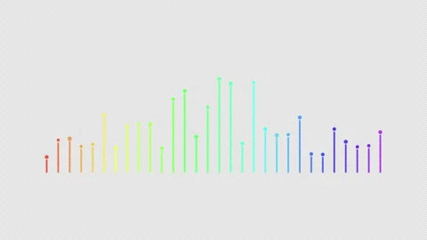 Rainbow Audio Spectrum Equalizer Bars on Black Background Stock Footage 336393723