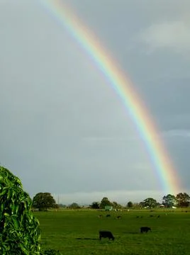 Rainbow in the back paddock Stock Photos