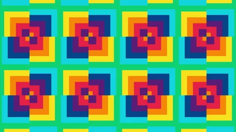 Rainbow background in abstract motion graphics lines pattern. Simple geometric Stock Footage 163675393