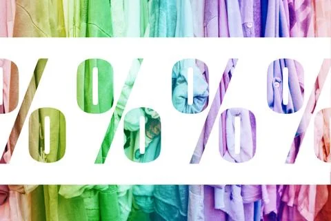 Rainbow background with clothes. Stock Photos