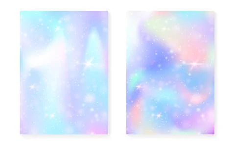 Rainbow background with kawaii princess gradient. Magic unicorn Stock Illustration