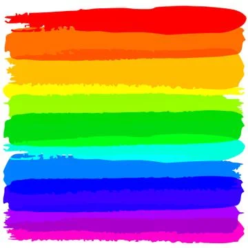 Rainbow background made texture brushes. Isolated vector illu Stock Illustration