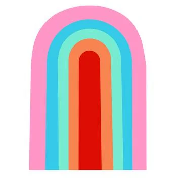 Rainbow background, rainbow arc. Cartoon image on light background. Stock Illustration