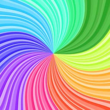 Rainbow background with rays emanating from the center to the edges Stock Photos