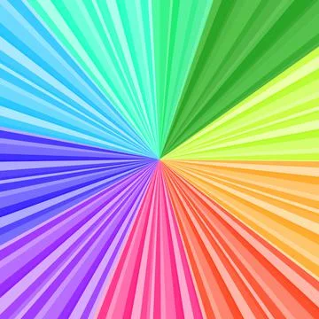 Rainbow background with rays emanating from the center to the edges Stock Photos