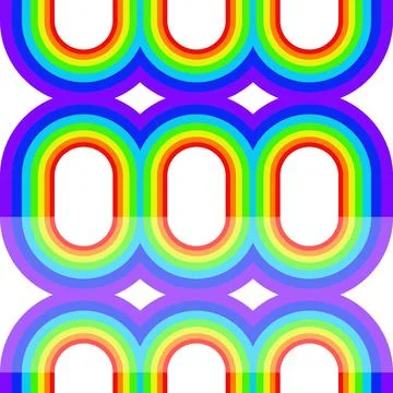 Rainbow background seamless circle and reflection geometric Stock Illustration