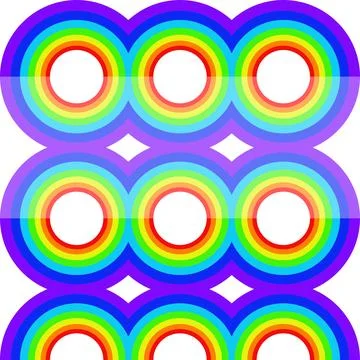 Rainbow background seamless circle colorful geometric shape Stock Illustration