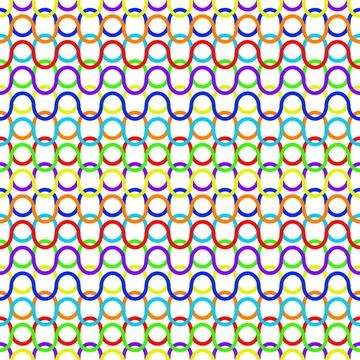 Rainbow background seamless serrated wave line fabric pattern colorful Stock Illustration