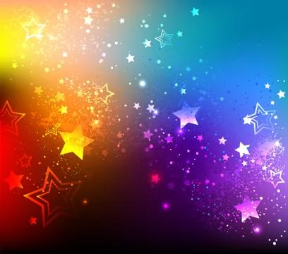 Rainbow background with stars Stock Illustration