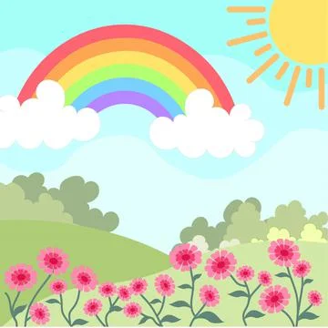 Rainbow Background Vector Stock Illustration