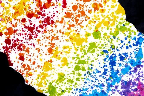 Rainbow background with wax melted crayon art Stock Illustration
