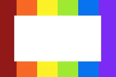 Rainbow background with white paper on top for text - Color saturation visu.. Stock Photos